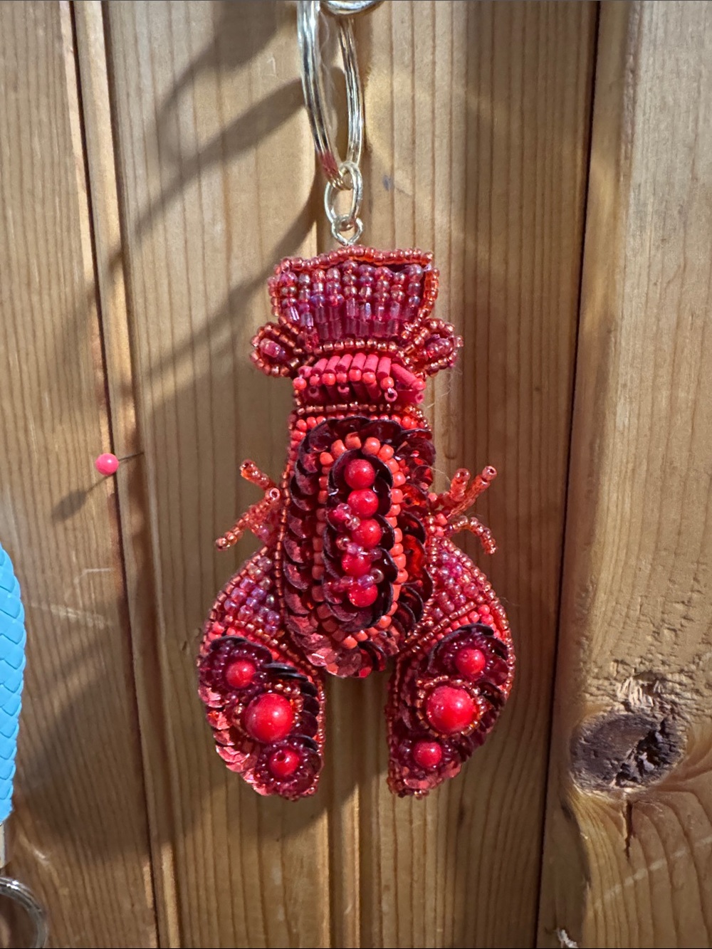 Red Beaded Lobster Bag Charm